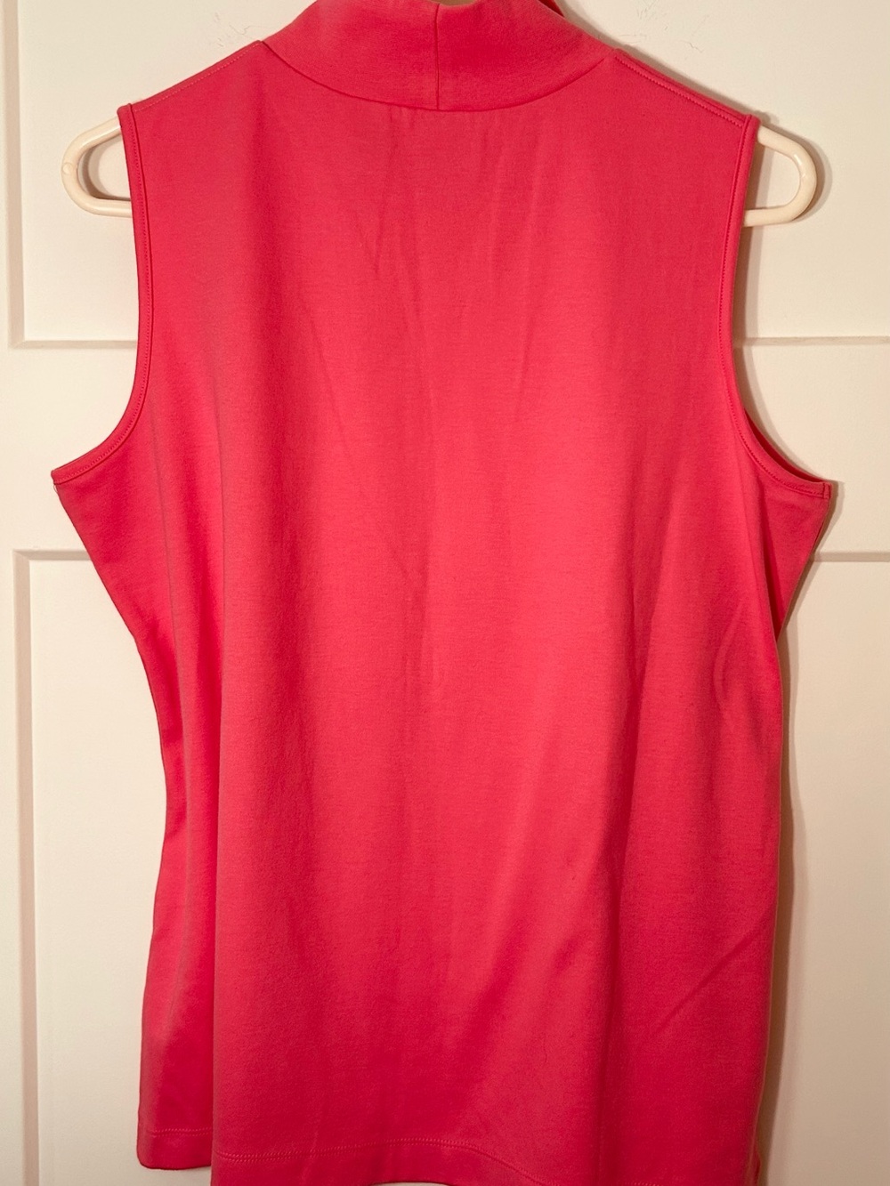 Appleseed's Sleeveless Mock Neck Tank Top - Coral Pink